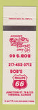 Matchbook Cover - Bob's Phillips 66 oil gas Virginia IL