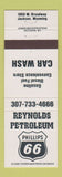 Matchbook Cover - Reynolds Petroleum Phillips 66 oil gas Jackson WY Car Wash