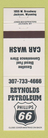 Matchbook Cover - Reynolds Petroleum Phillips 66 oil gas Jackson WY Car Wash