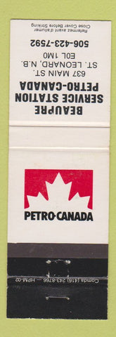 Matchbook Cover - Petro Canada oil gas Beaupre ST Leonard NB