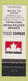 Matchbook Cover - Petro Canada oil gas Garage Gaston Piche Portneuf QC