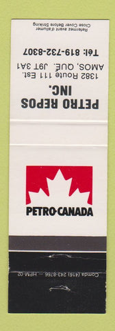 Matchbook Cover - Petro Canada oil gas Petro Repos Amos QC