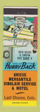 Matchbook Cover - Griese Mercantile Sinclair oil gas Last Chance Colorado motel