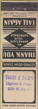 Matchbook Cover - Toots  and  Jacks Liquor  and  Food no town