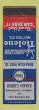 Matchbook Cover - Heber's Pure oil gas WEAR