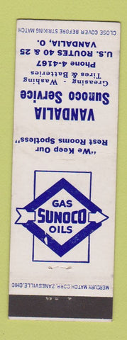 Matchbook Cover - Vandalia Sunoco oil gas OH