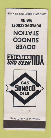 Matchbook Cover - Dover Sunoco oil gas Dover Foxcroft ME