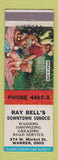 Matchbook Cover - Ray Bell's Sunoco oil gas Warren OH