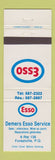 Matchbook Cover - Demers Esso oil gas Forestville QC
