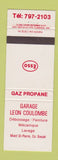 Matchbook Cover - Esso oil gas Garage Leon Coulombe Gaspe QC