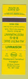 Matchbook Cover - Esso oil gas Restaurant Carrefour Voyageur Riviere du Loup QC