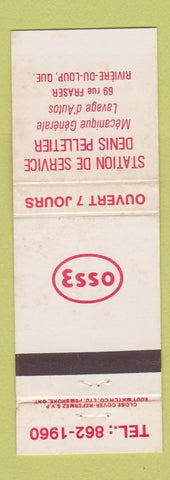 Matchbook Cover - Esso oil gas Station Denis Pelletier Riviere Du Loup QC WEAR