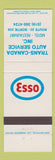 Matchbook Cover - Esso oil gas Trans Canada Sortie ON?