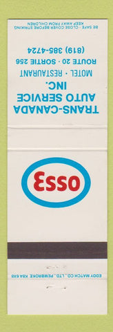 Matchbook Cover - Esso oil gas Trans Canada Sortie ON?