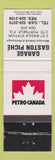 Matchbook Cover - Petro Canada oil gas Garage Gaston Piche Portneuf QC