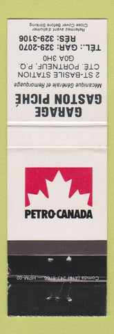 Matchbook Cover - Petro Canada oil gas Garage Gaston Piche Portneuf QC