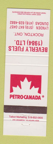 Matchbook Cover - Petro Canada oil gas Beverly Fuels 1984 Rockton ON #1
