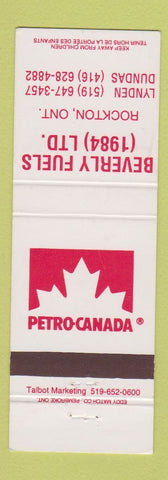Matchbook Cover - Petro Canada oil gas Beverly Fuels 1984 Rockton ON #2