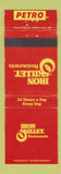 Matchbook Cover - Iron Skillet Restaurant oil gas Petro WEAR