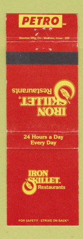 Matchbook Cover - Iron Skillet Restaurant oil gas Petro WEAR