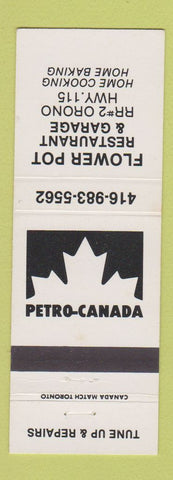 Matchbook Cover - Petro Canada oil gas Flower Pot Restaurant Orono ON