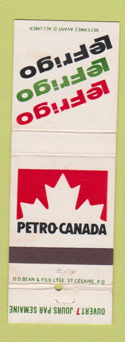 Matchbook Cover - Petro Canada oil gas Le Frigo QC