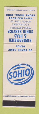 Matchbook Cover - Sohio oil gas Niedermeier Haas Stony Ridge OH
