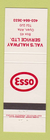 Matchbook Cover - Esso oil gas Val's Halfway Service Oyen AB