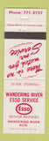Matchbook Cover - Esso oil gas Wandering River AB