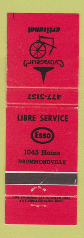Matchbook Cover - Esso oil gas Libre Drummondville QC