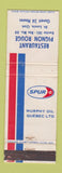 Matchbook Cover - Spur oil gas Restaurant Pignon Rouge ST Louis QC WORN