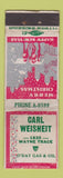 Matchbook Cover - Carl Weisheit O'Day oil gas Christmas WORN