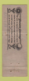 Matchbook Cover - Carl Weisheit O'Day oil gas Christmas WORN