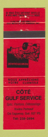 Matchbook Cover - Cote Gulf oil gas Saguenay QC