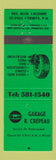 Matchbook Cover - Gulf oil gas Garage R Crepeau St Paul L'Ermite QC GREEN