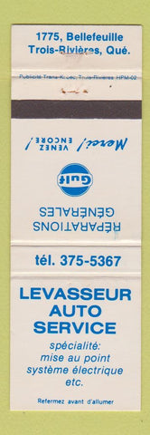 Matchbook Cover - Gulf oil gas Vevasseur Service Trois Rivieres QC