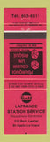 Matchbook Cover - Lafrance Gulf oil gas St Basile Le Grand QC RED
