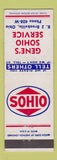 Matchbook Cover - Sohio oil gas Gene's Brookville OH