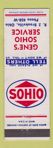 Matchbook Cover - Sohio oil gas Gene's Brookville OH