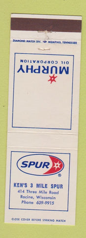 Matchbook Cover - Spur oil gas Ken's 3 Mile Spur Racine WI