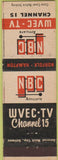 Matchbook Cover - NBC WVEC TV Channel 15 Hampton