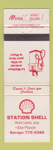 Matchbook Cover - Station Shell oil gas Ste Flavie QC