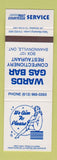 Matchbook Cover - Wards Gas Bar oil gas Shannonville ON girlie SAMPLE