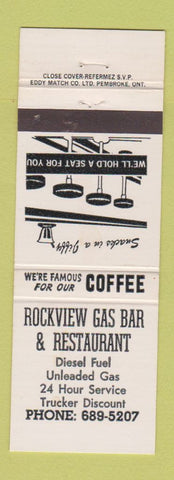 Matchbook Cover - Rockview Gas Bar Restaurant oil