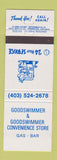 Matchbook Cover - Goodswimmer Convenience Store oil gas