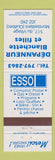 Matchbook Cover - Esso oil gas Blanchette Montbeillard QC WEAR