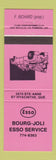 Matchbook Cover - Esso oil gas Bourg Joli St Hyacinthe QC PINK