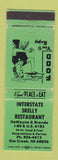 Matchbook Cover - Interstate Skelly Restaurant oil gas Elm Creek NE WEAR GREEN