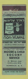 Matchbook Cover - Moore & Child Socony oil gas Norwich NY WORN