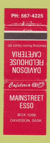 Matchbook Cover - Mainstreet Esso oil gas Davidson SK WEAR